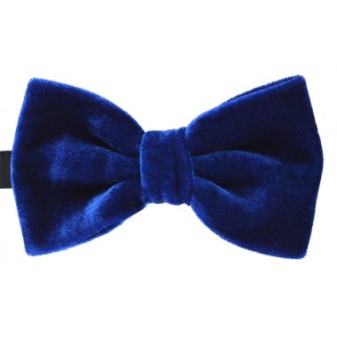 Papion din catifea de culoare albastra 